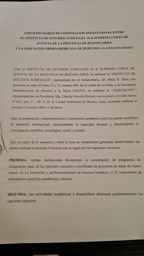Convenio Marco de Cooperación Institucional con el Instituto de Estudios Judiciales de la Suprema Corte de Justicia de la Provincia de Buenos Aires